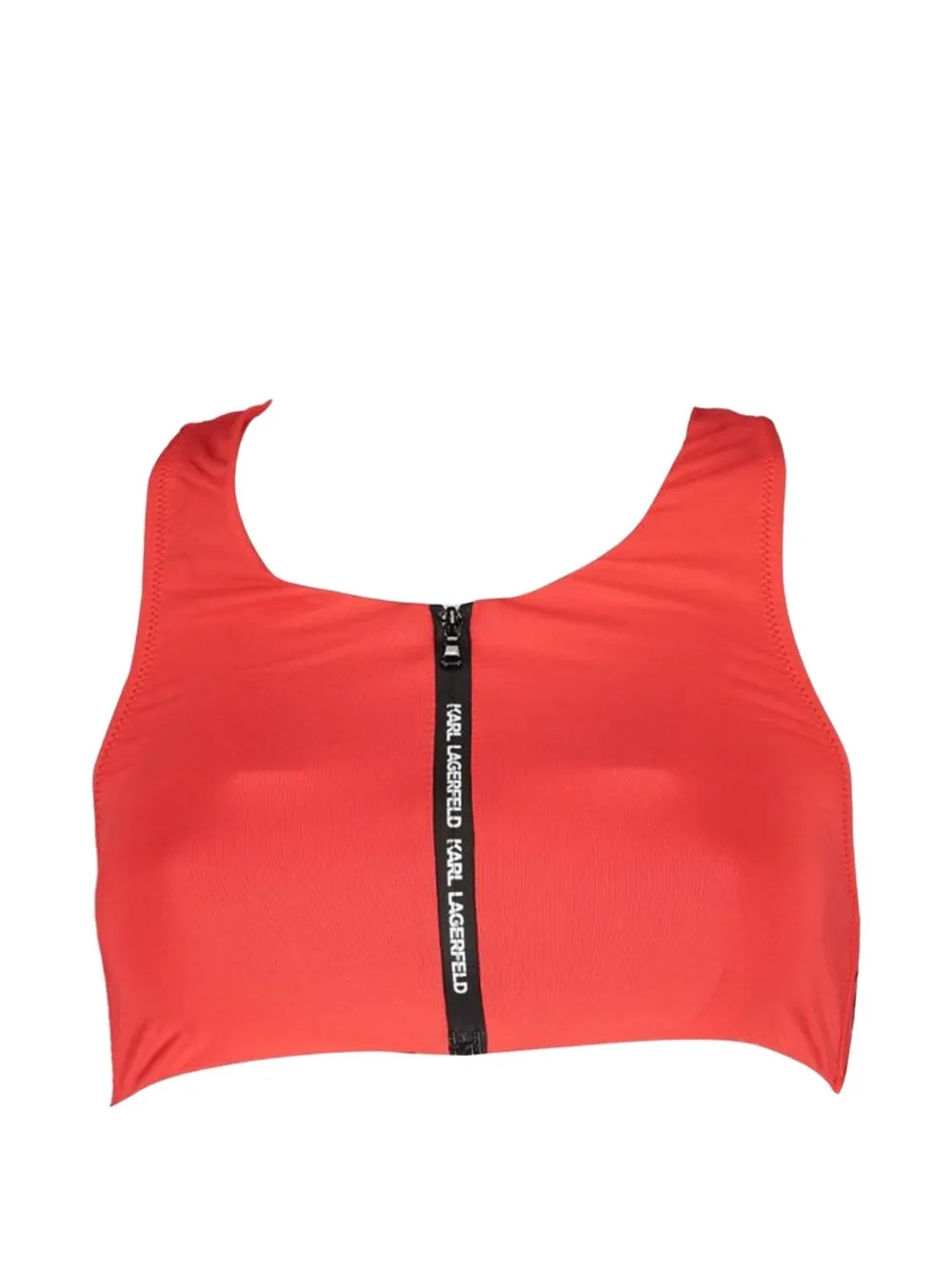 Logo-Print Zip-Up Swim Top by Karl Lagerfeld