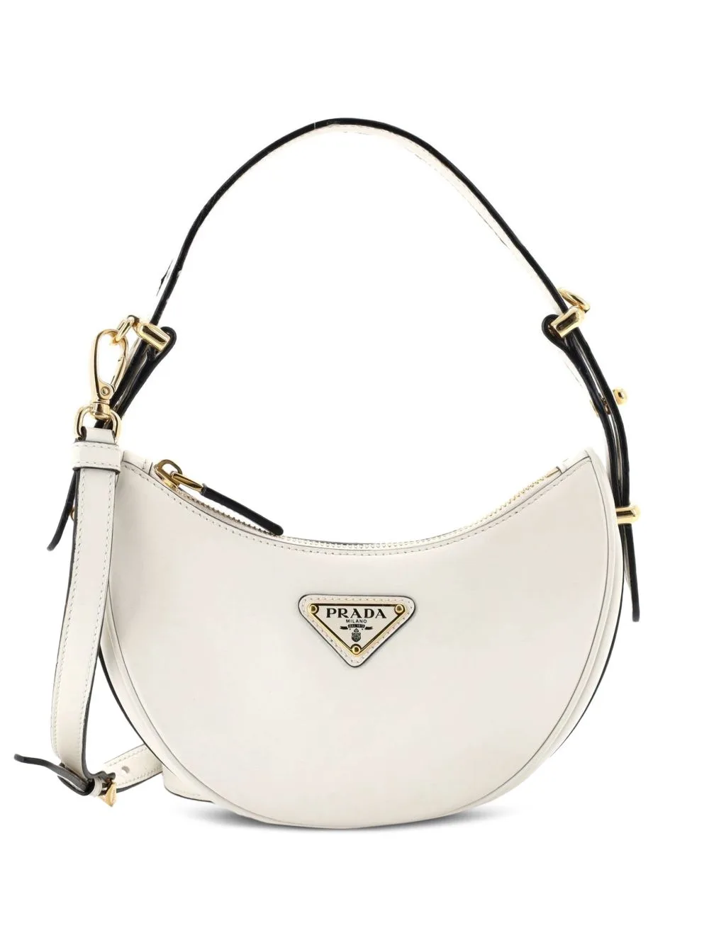 Arque Half Moon Leather Small Hobo Bag by Prada Pre-Owned