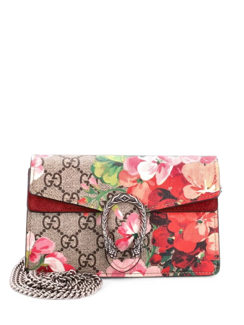 Dionysus Bag Blooms Print GG Coated Canvas Super Mini Crossbody Bag by Gucci Pre-Owned