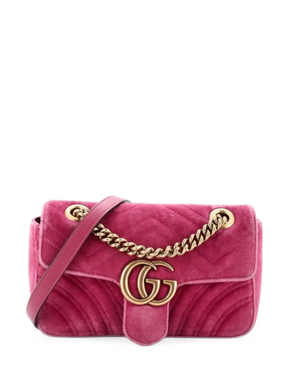GG Marmont Flap Bag Matelasse Velvet Mini Shoulder Bag