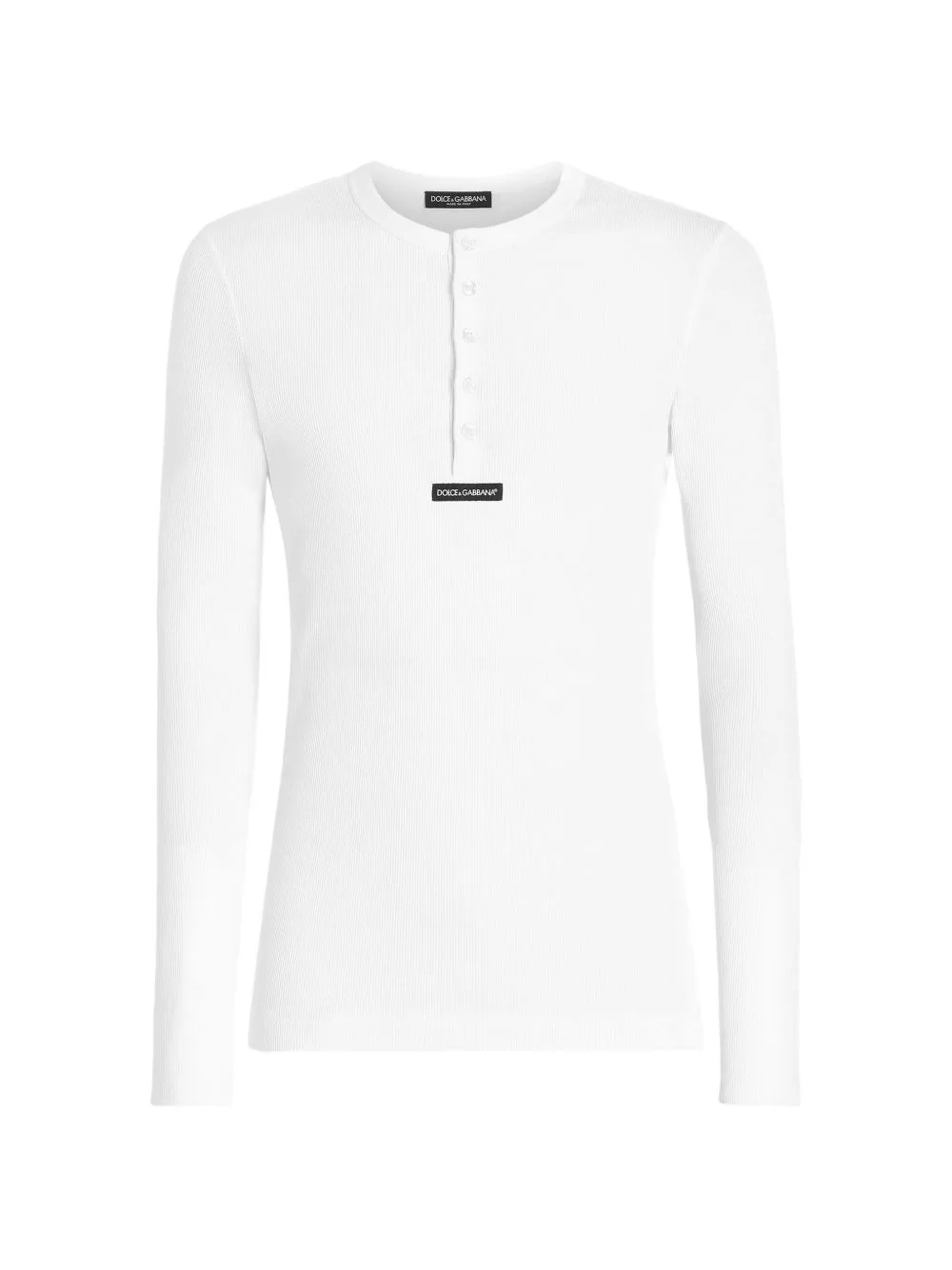 Cotton Serafino T-Shirt by Dolce & Gabbana