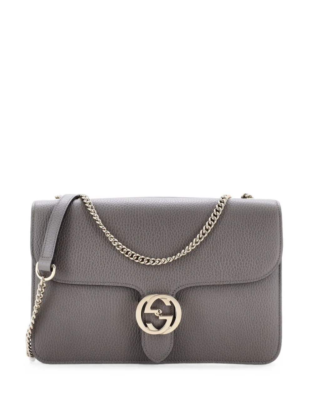 Interlocking Leather Medium Shoulder Bag by Gucci Pre-Owned