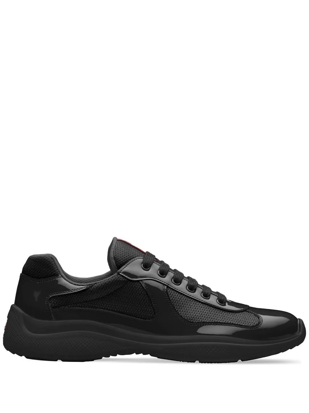 Patent-Leather and Technical Fabric America's Cup Sneakers by Prada