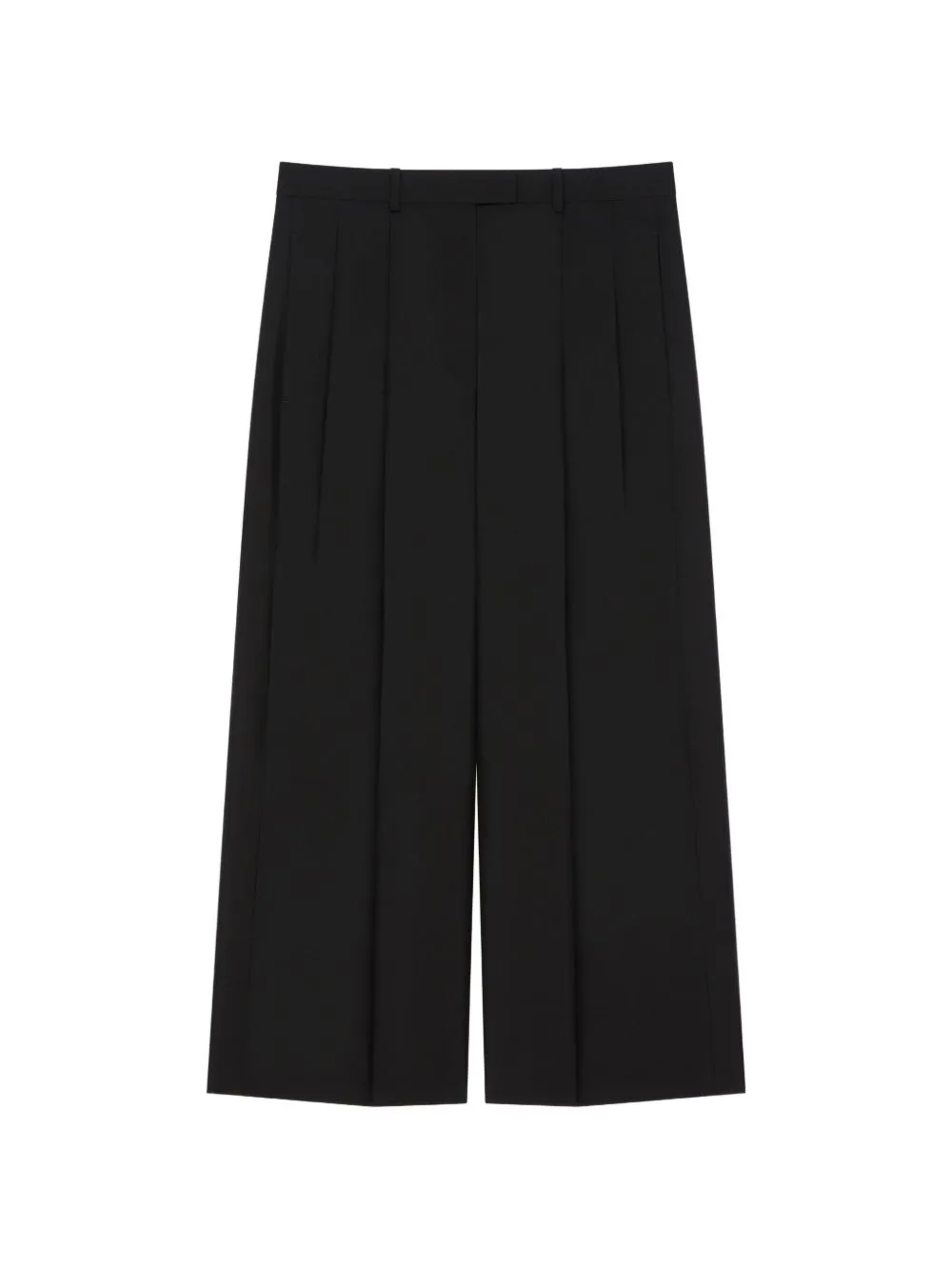 Cropped Double Pleat Pants in Wool and Mohair