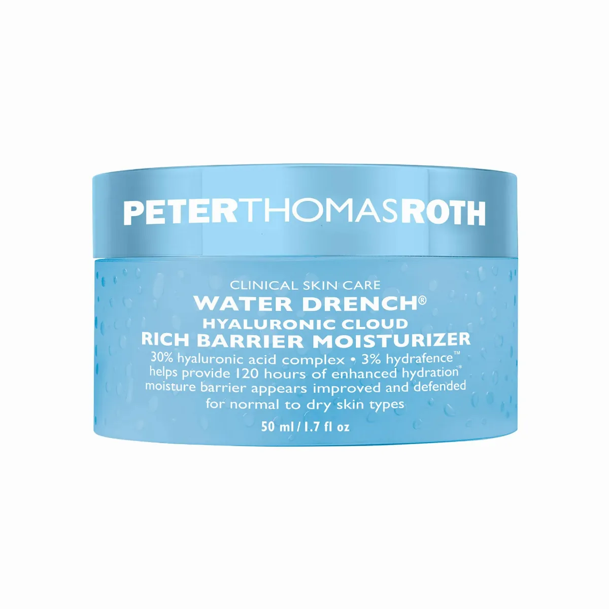 Water Drench Hyaluronic Acid Rich Barrier Moisturizer for Skin Barrier and Dewy Skin 1.7 oz / 50 mL by Peter Thomas Roth