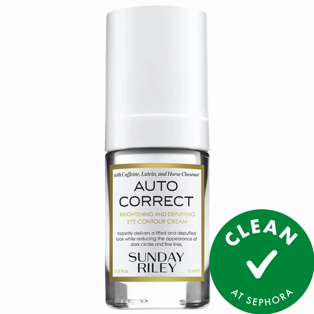 Auto Correct Brightening + Depuffing Eye Cream for Dark Circles 0.5 oz / 15 mL by Sunday Riley