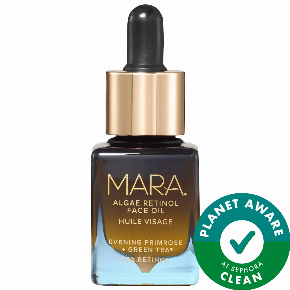Mini 1.2% Clean Algae Retinol Face Oil for Anti-Aging and Wrinkles with Green Tea 0.5 oz / 15 mL by MARA