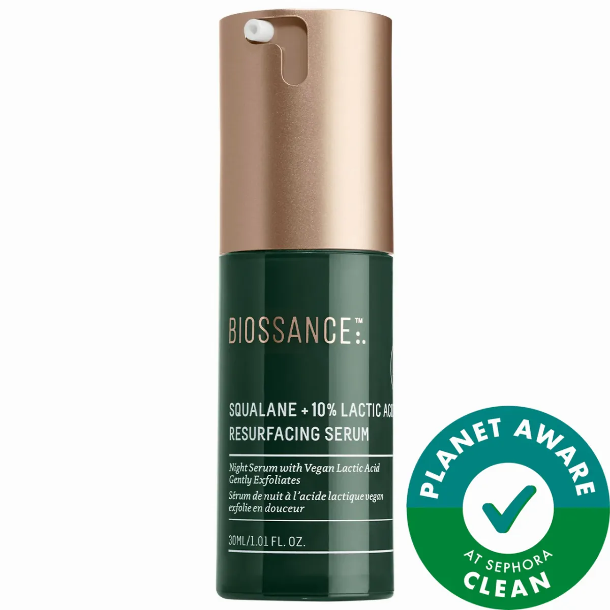 Squalane + 10% Lactic Acid Resurfacing Serum 1.01 oz / 30 mL by Biossance