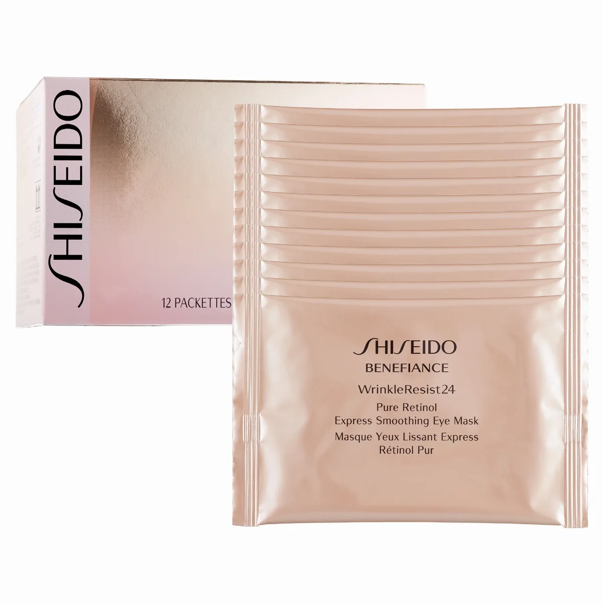 Benefiance WrinkleResist24 Pure Retinol Express Smoothing Eye Mask 12 Packettes x 2 Sheets by Shiseido