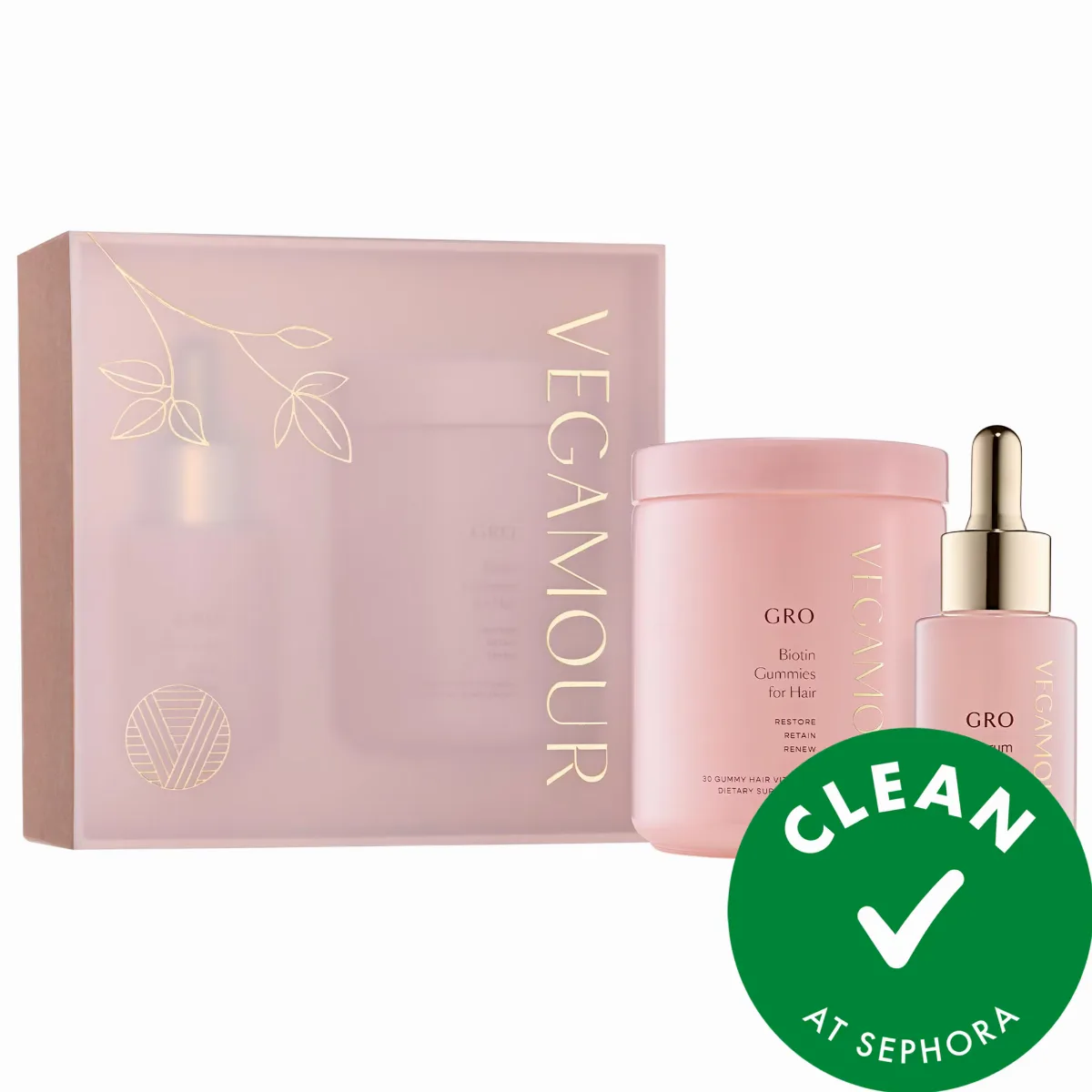 GRO Hair Serum & Biotin Gummies Set for Thinning Hair by Vegamour