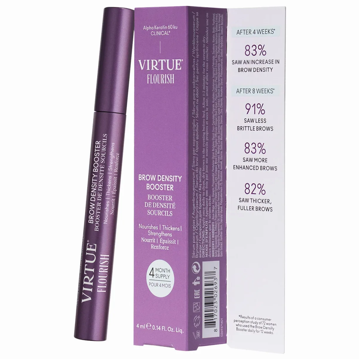Flourish Brow Density Booster Serum 0.14 oz / 4 Ml by Virtue
