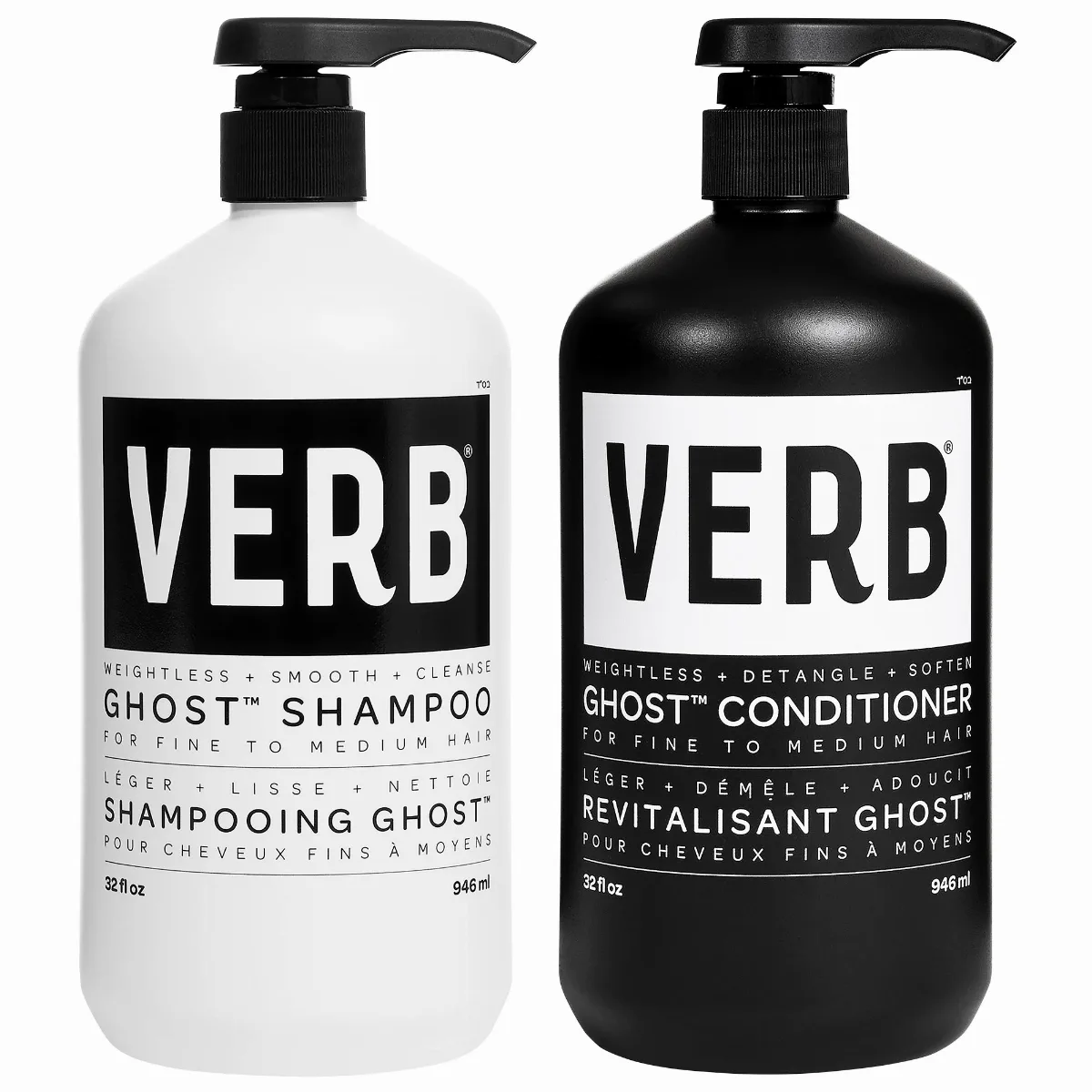 Ghost Weightless Shampoo and Conditioner Jumbo Set for Fine Hair by Verb