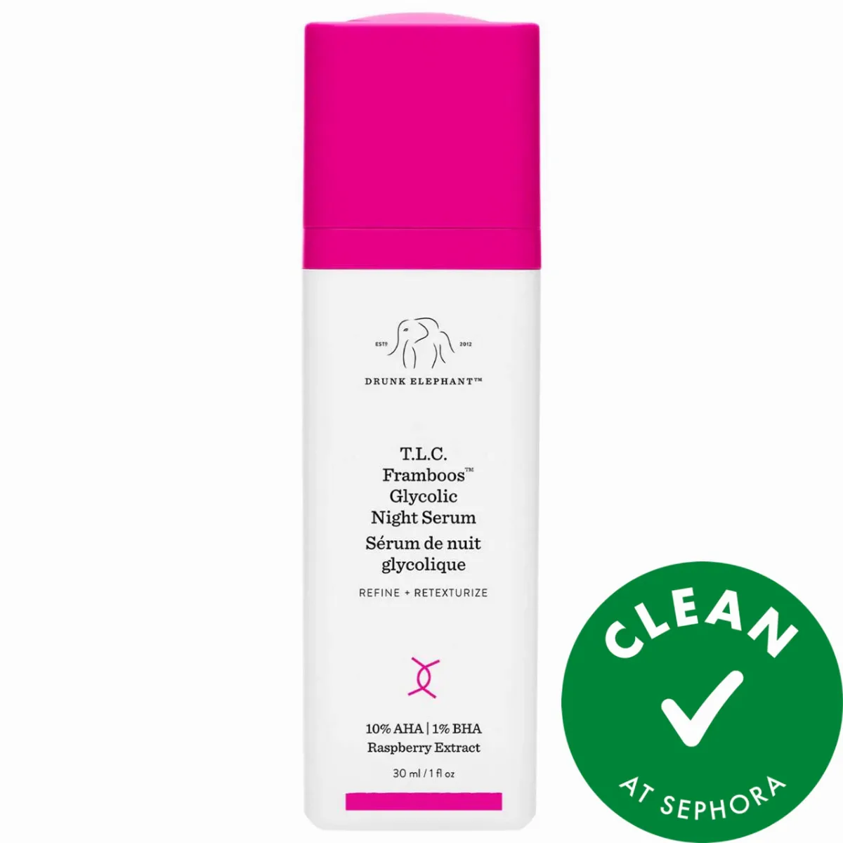 T.L.C. Framboos Glycolic Resurfacing Night Serum 1 oz / 30 Ml by Drunk Elephant