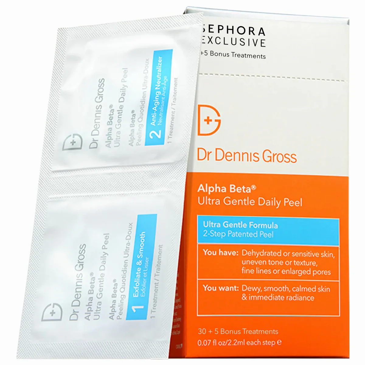 Alpha Beta Ultra Gentle Daily Peel Pads for Sensitive Skin 30 Treatments + 5 Bonus by Dr. Dennis Gross Skincare
