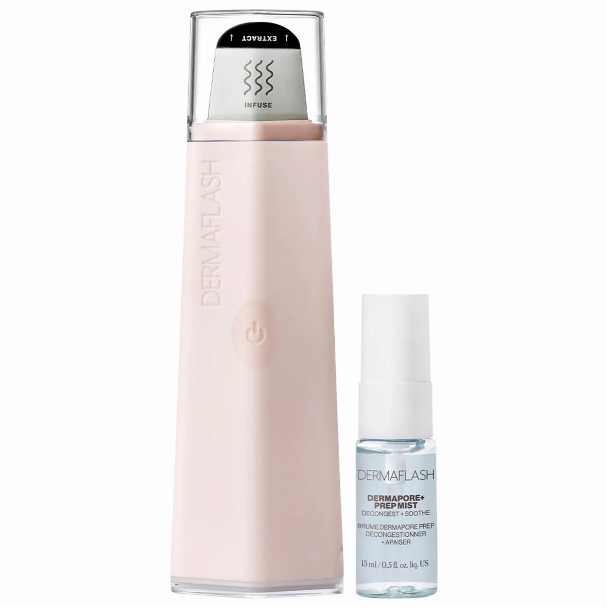 DERMAPORE+ Ultrasonic Pore Extractor + Skincare Infuser Blush by DERMAFLASH