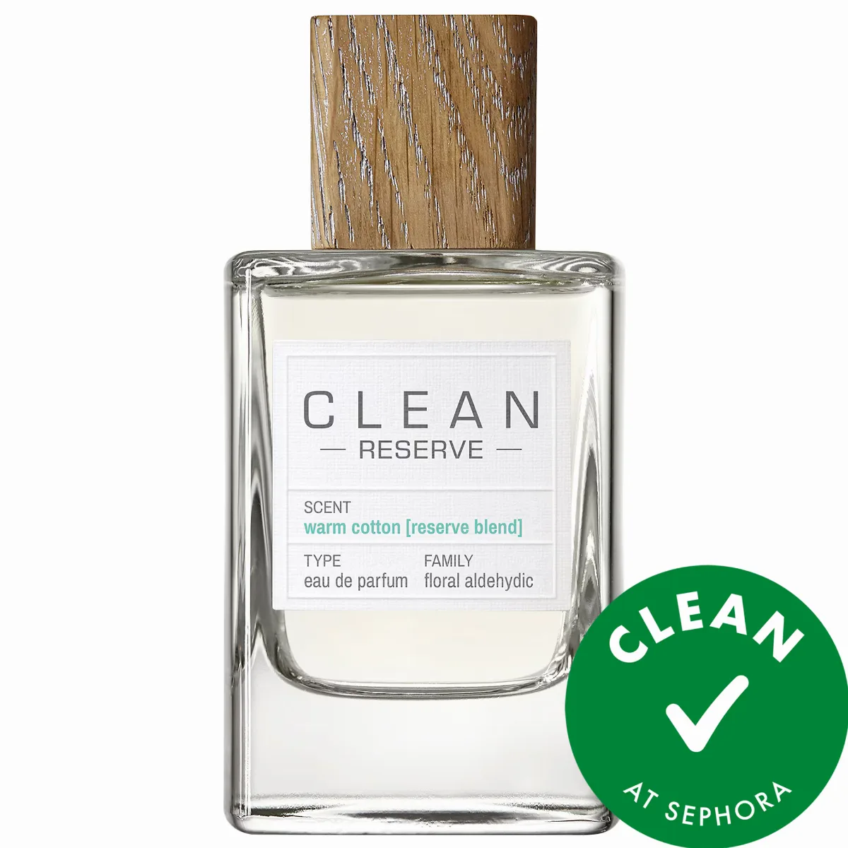 Warm Cotton Eau De Parfum with Bergamot and Musk 3.4 oz / 100 Ml by CLEAN RESERVE