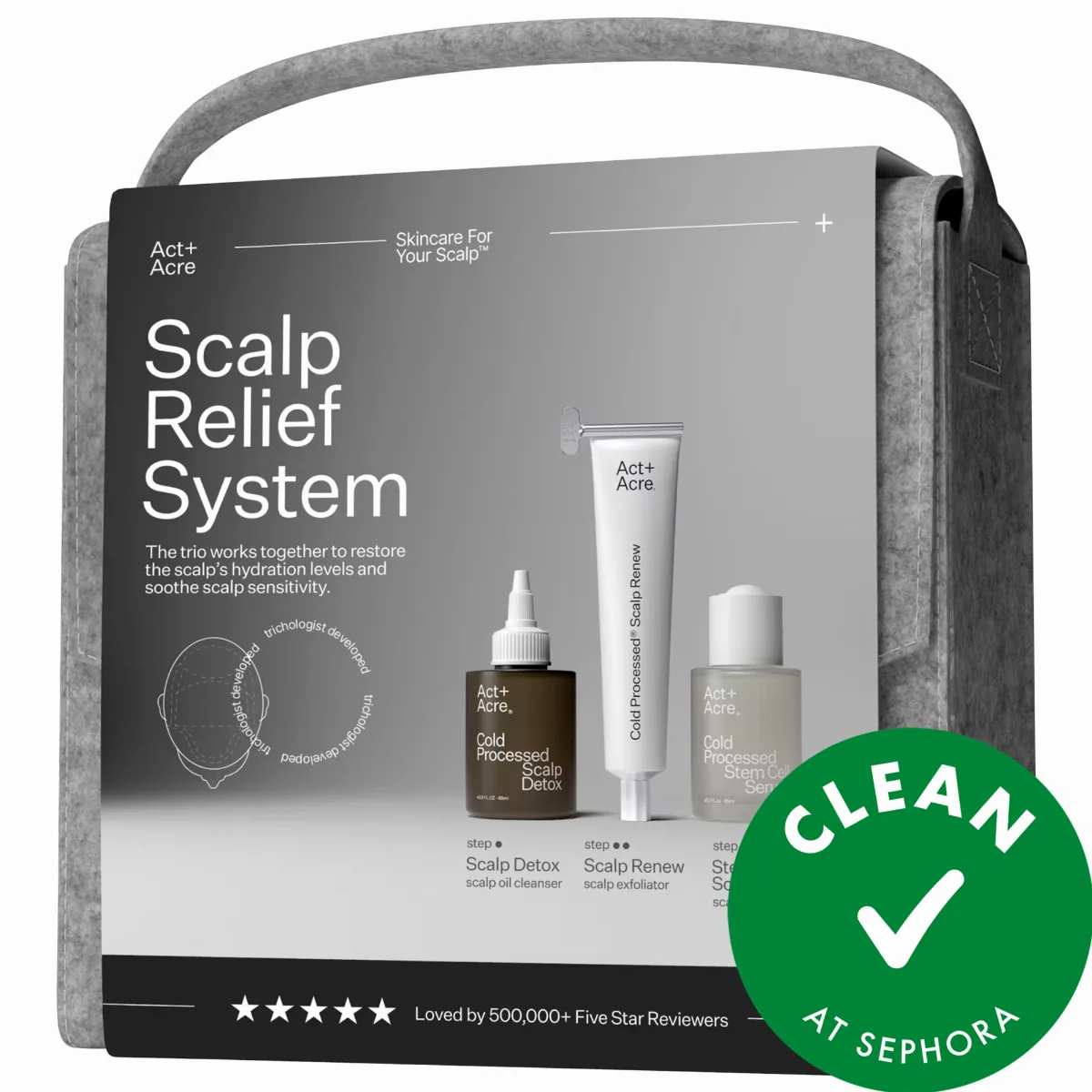 Scalp Relief System for Dandruff + Psoriasis + Eczema Gift Set by Act+Acre