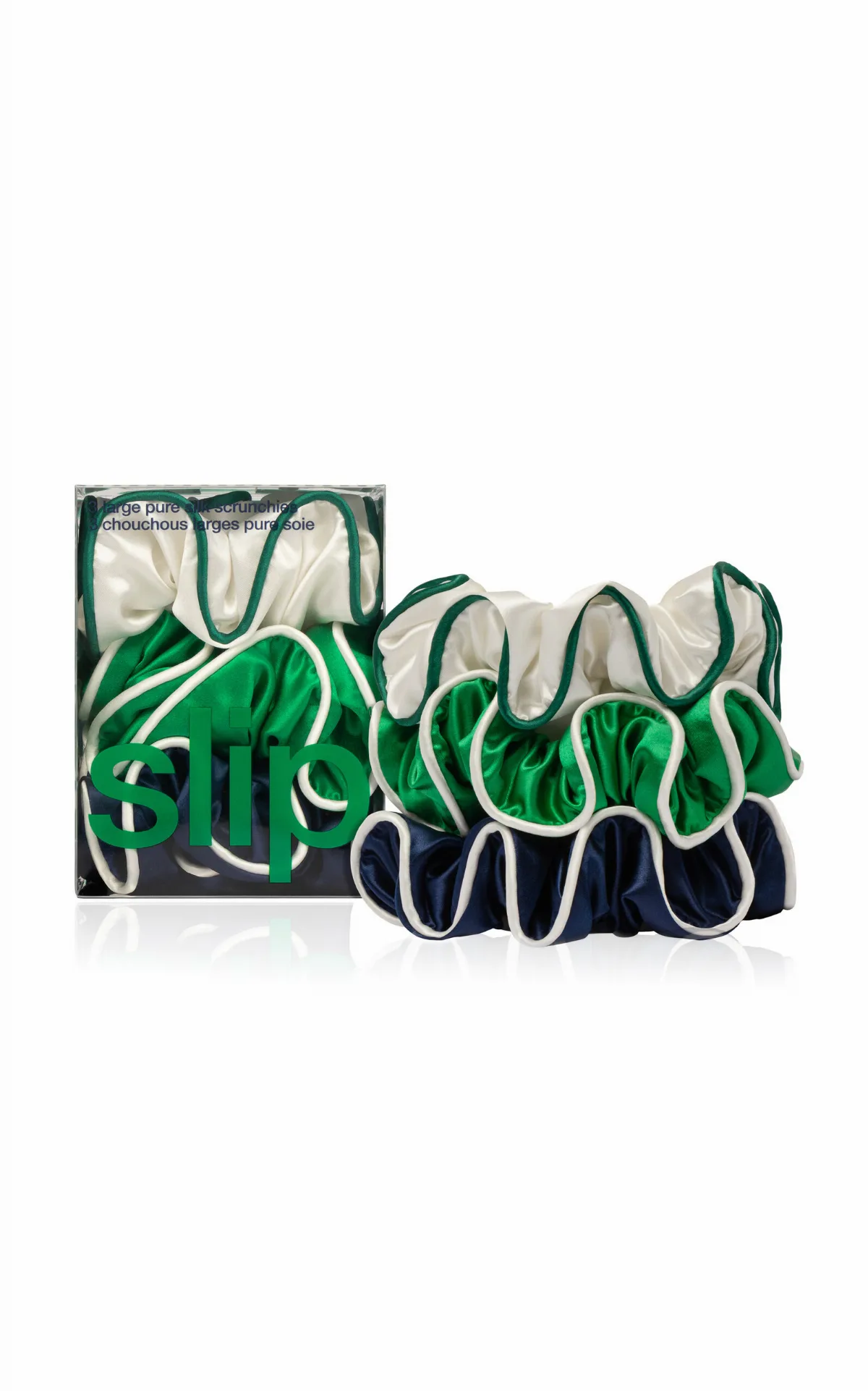 Set-of-Three Large Silk Scrunchies by Slip