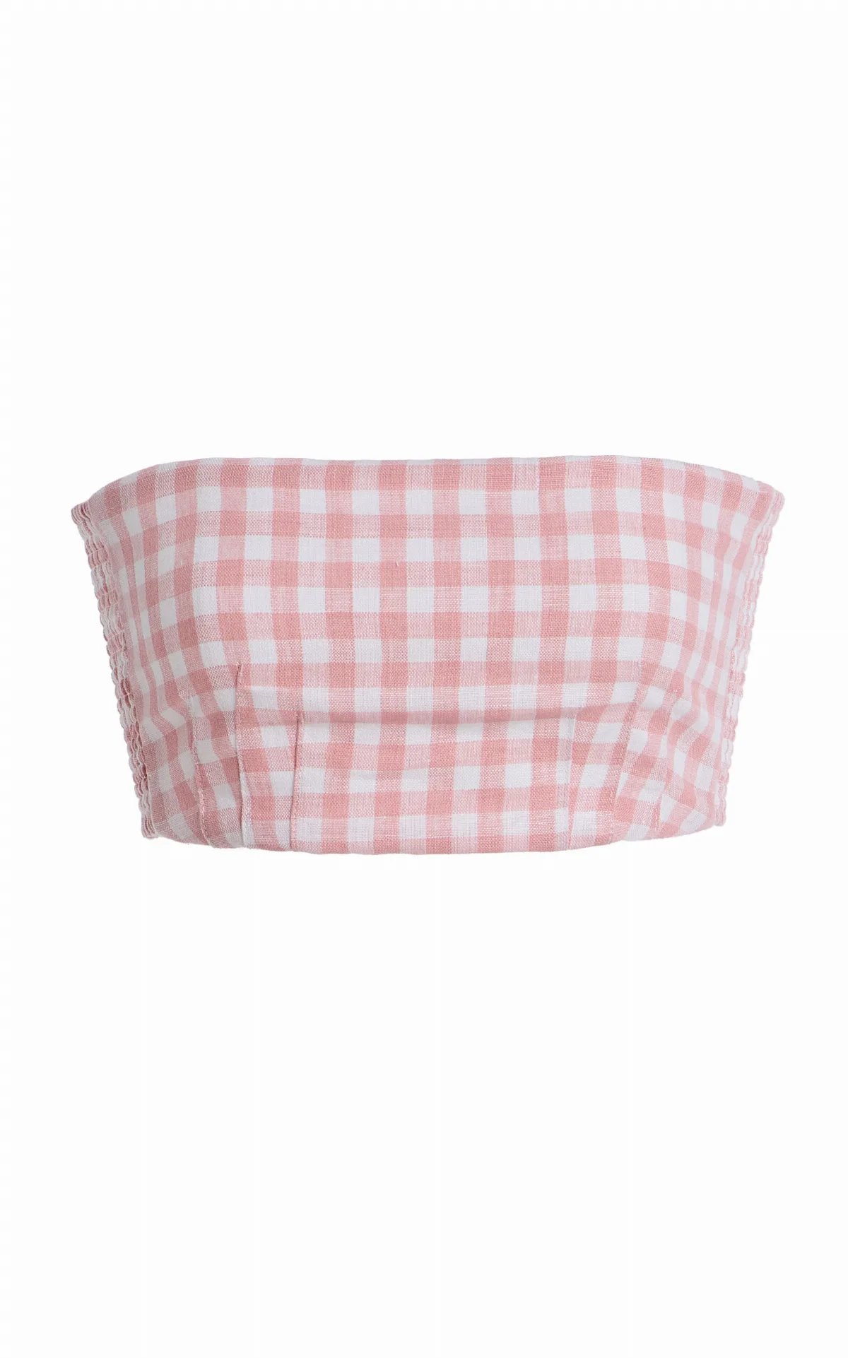 Riviera Paige Gingham Linen Crop Top by Posse