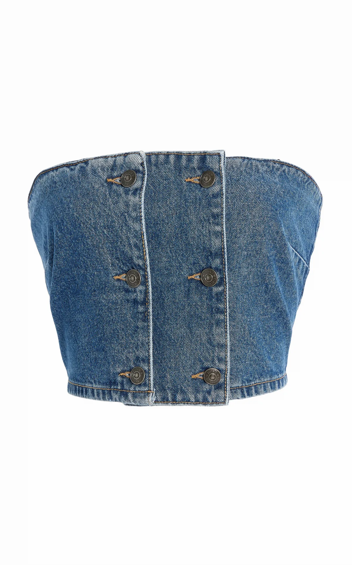 Button-Detailed Denim Top by ROTATE