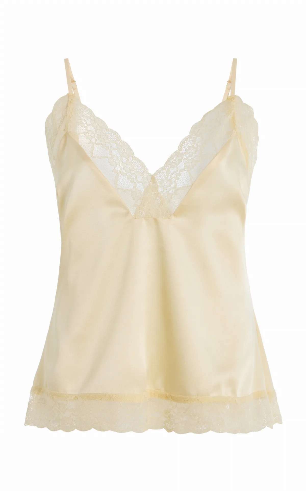 Pietra Lace-Trimmed Satin Cami Top by ELCE