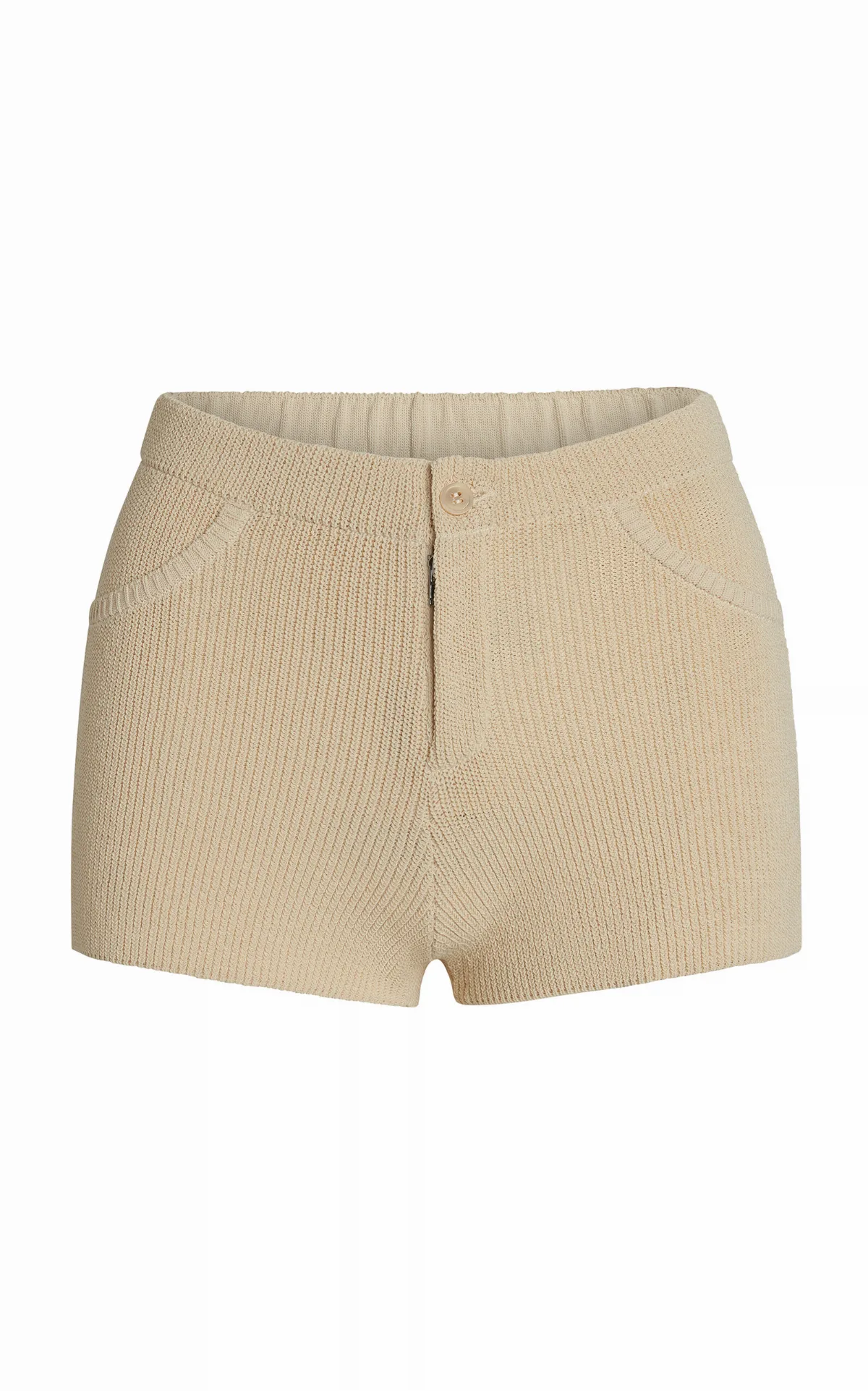 Lysi Ribbed Stretch-Cotton Shorts by Aya Muse