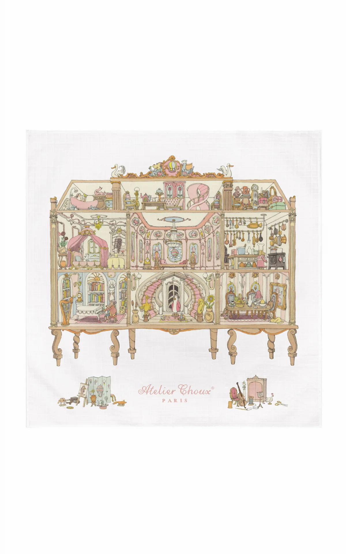Carré Doll House Cotton Swaddle by Atelier Choux