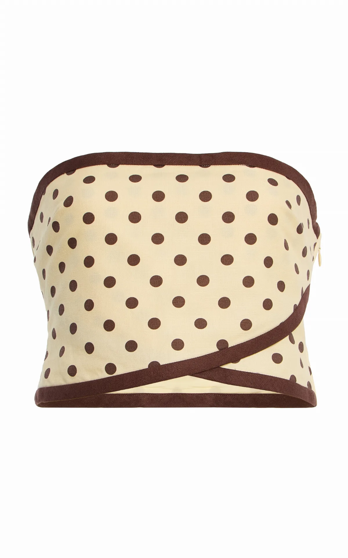 Bowie Strapless Polka-Dot Linen-Cotton Top by Posse