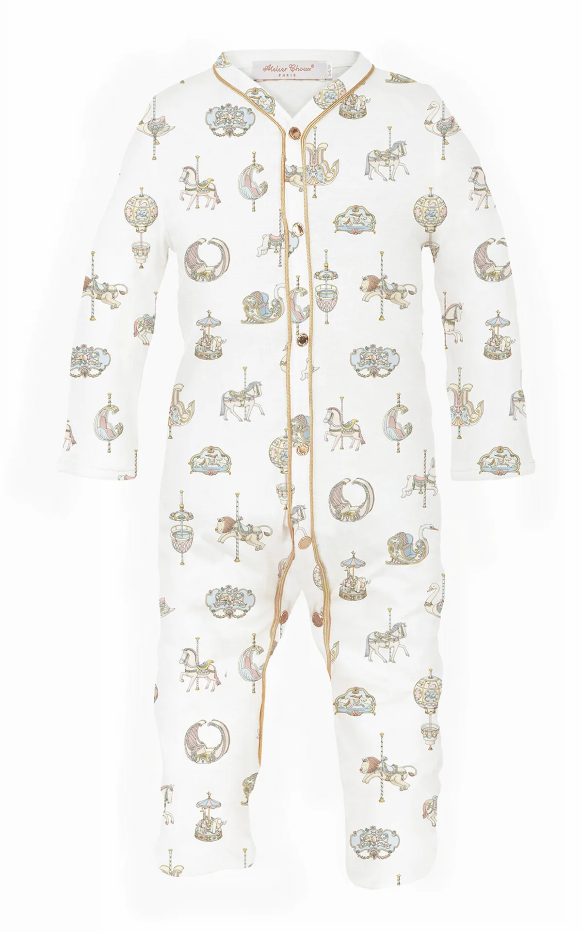 Carousel Organic-Cotton Playsuit by Atelier Choux