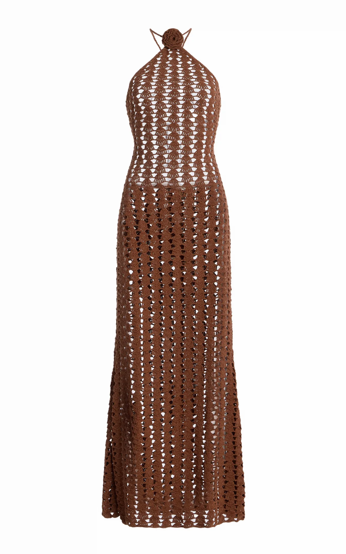 Rosette Crocheted Cotton Halter Maxi Dress by Akoia Swim