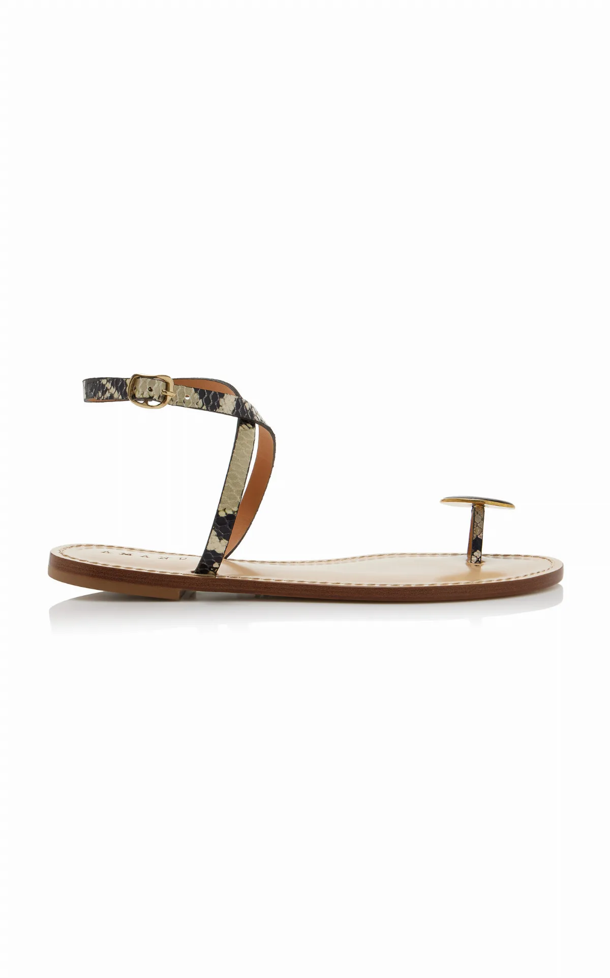 The Kigali Python-Effect Leather Sandals by AMANU