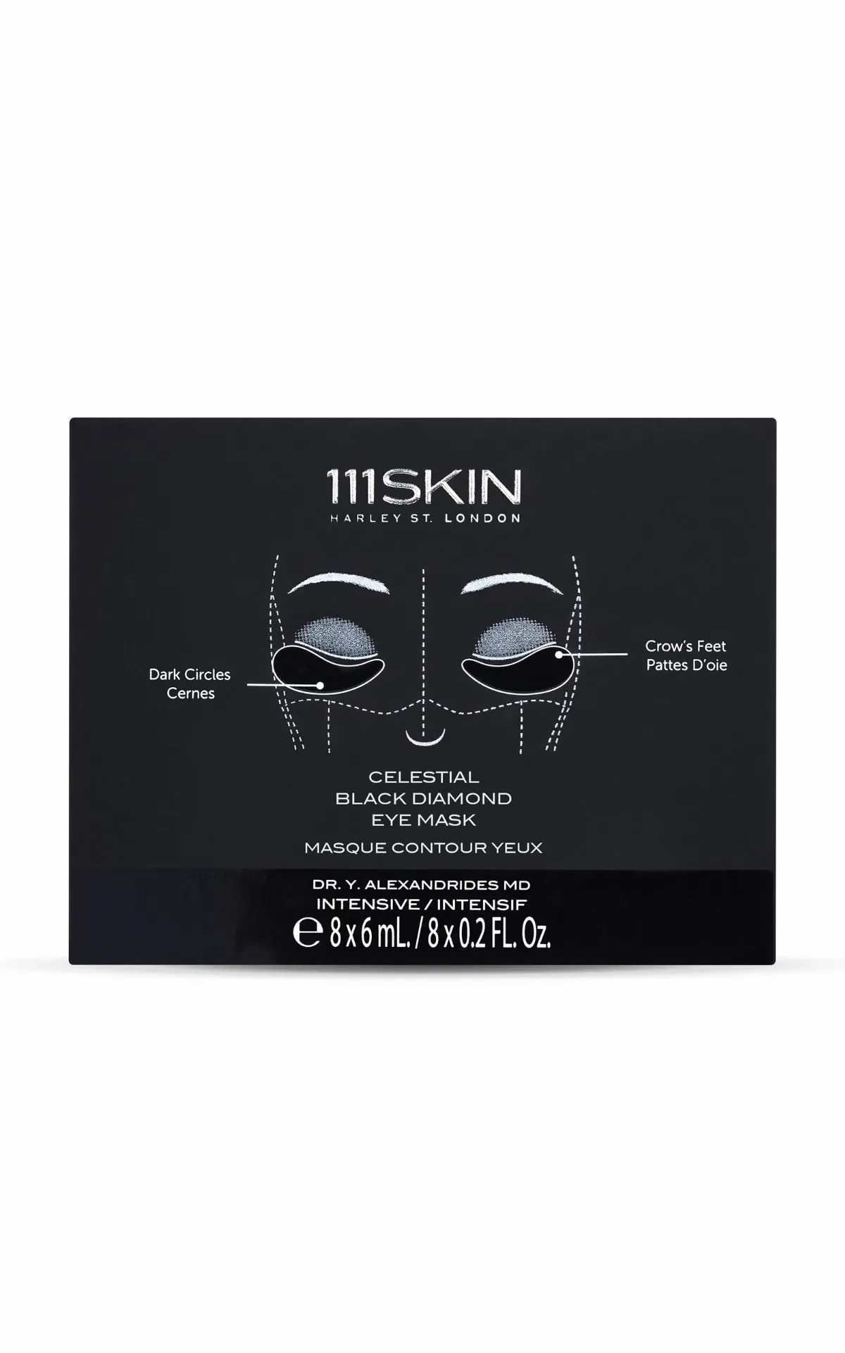 Set-of-Eight Celestial Black Diamond Eye Masks by 111SKIN