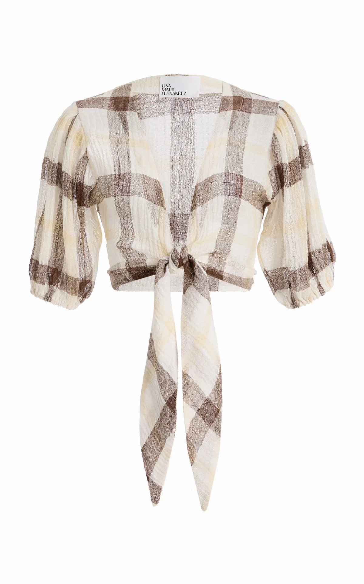 Pouf Linen-Blend Gauze Top by Lisa Marie Fernandez