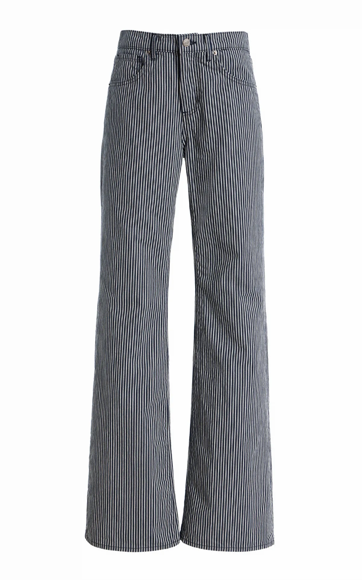 Celia Striped Rigid Mid-Rise Flare Jean by NILI LOTAN