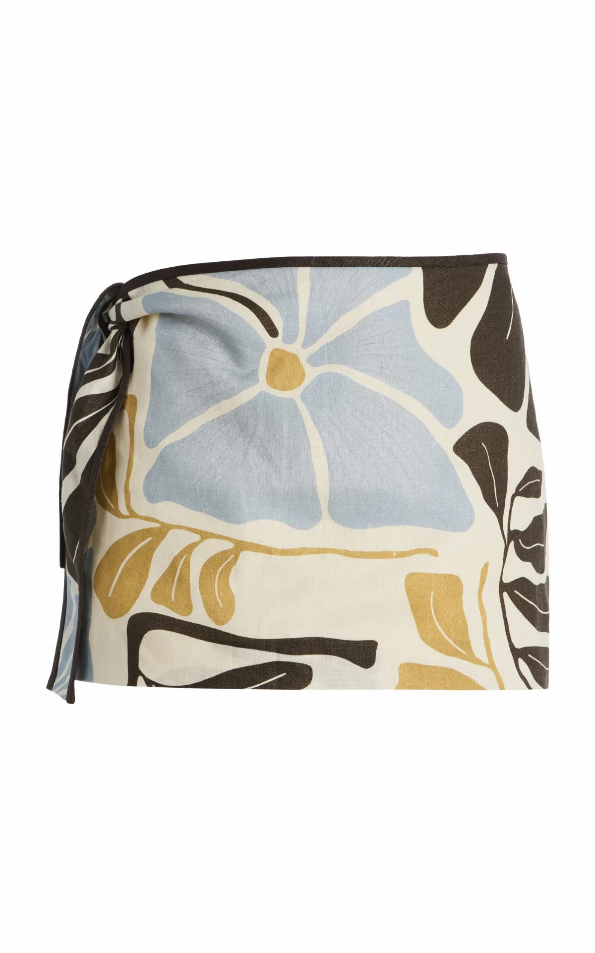 Lola Tie-Detailed Linen Mini Skirt by SIR.