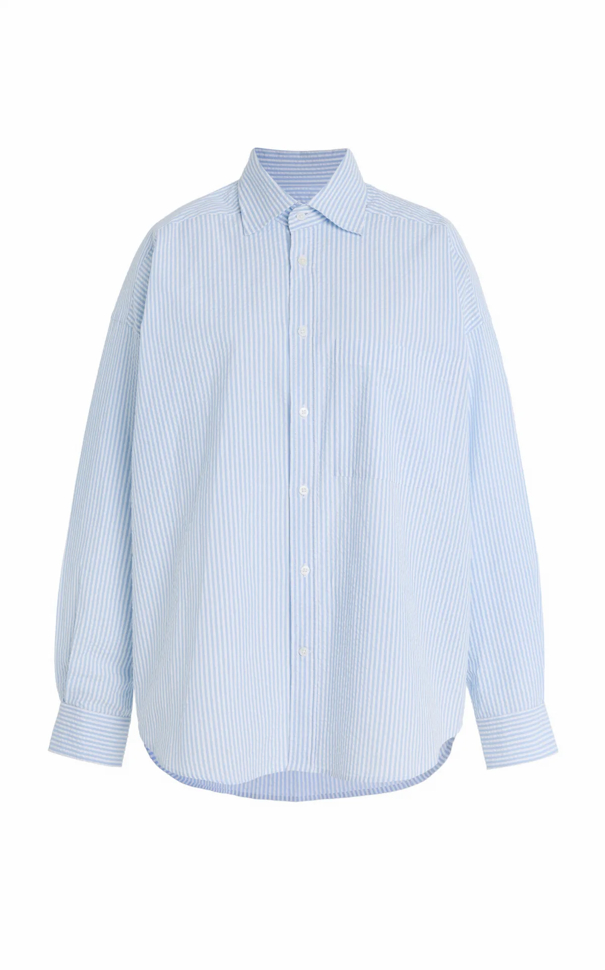 The Weekend Striped Cotton-Seersucker Shirt by With Nothing Underneath