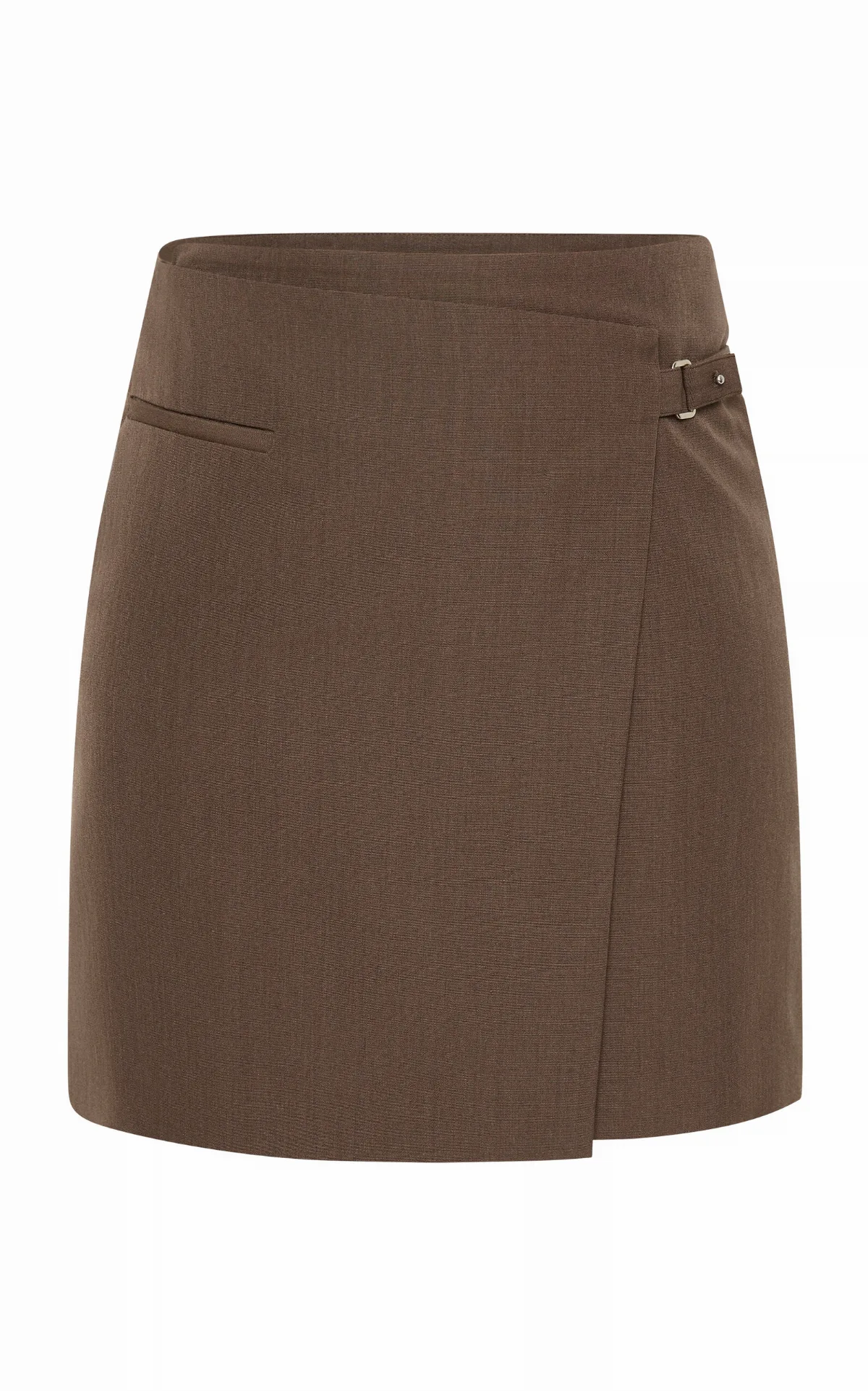 Wrap-Front Wool-Silk Canvas Mini Skirt by St. Agni