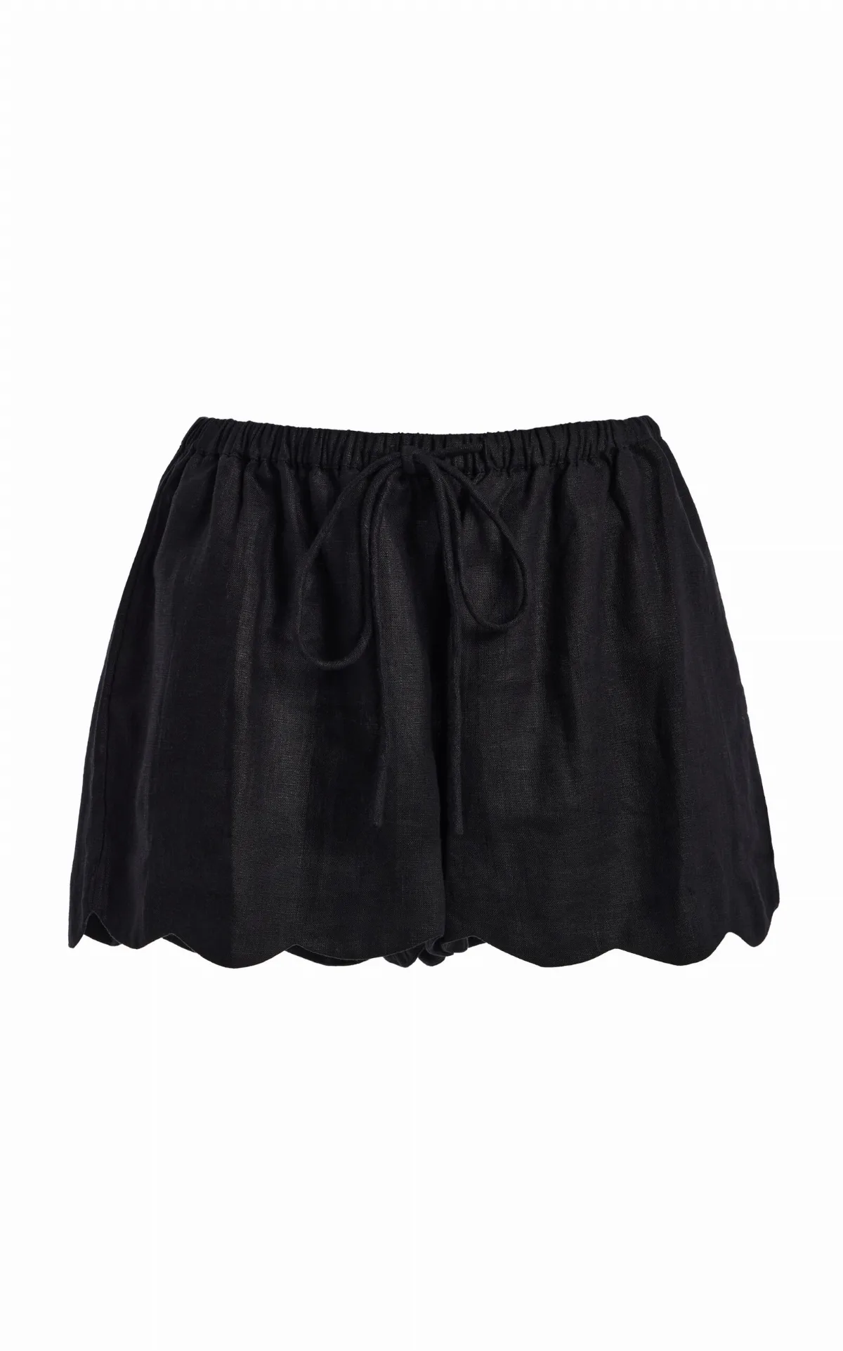 Kai Scalloped Linen Mini Shorts by ELCE