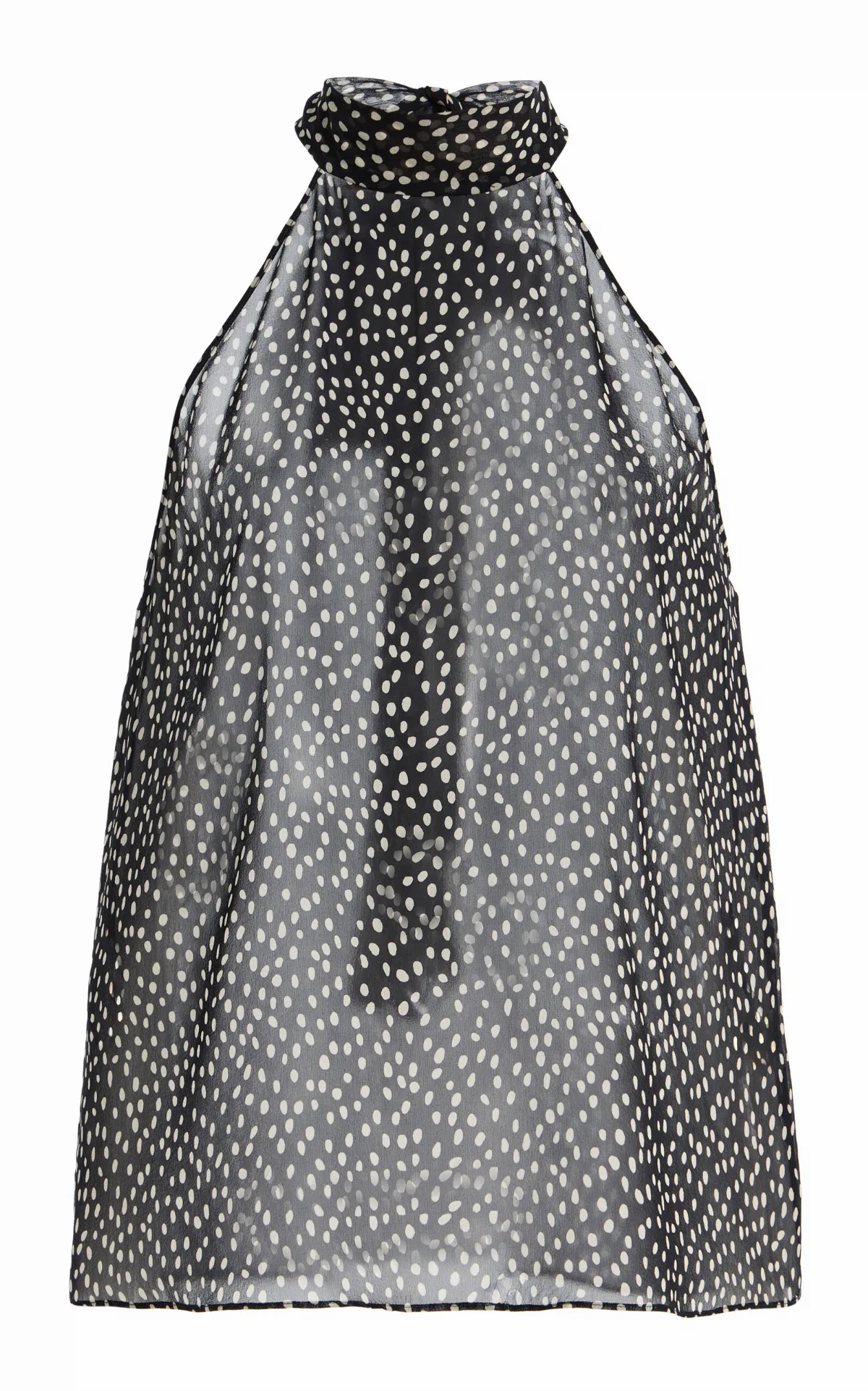 Alla Dotted Silk Halter Top
