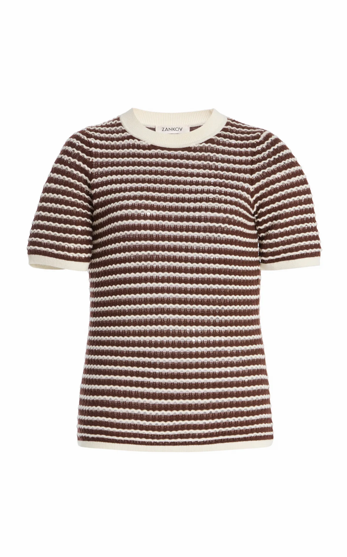 Charlotte Pointelle-Knit Wool Top by ZANKOV