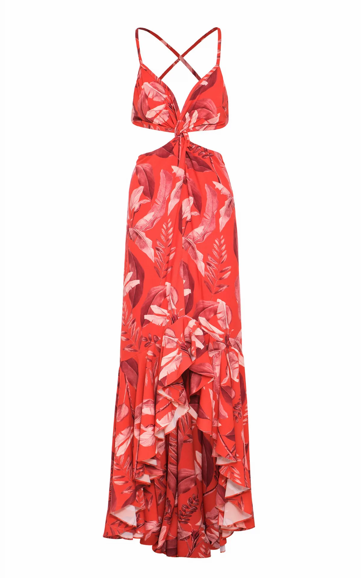 La Sierpe Cutout Printed Crepe Maxi Dress by Andres Otalora