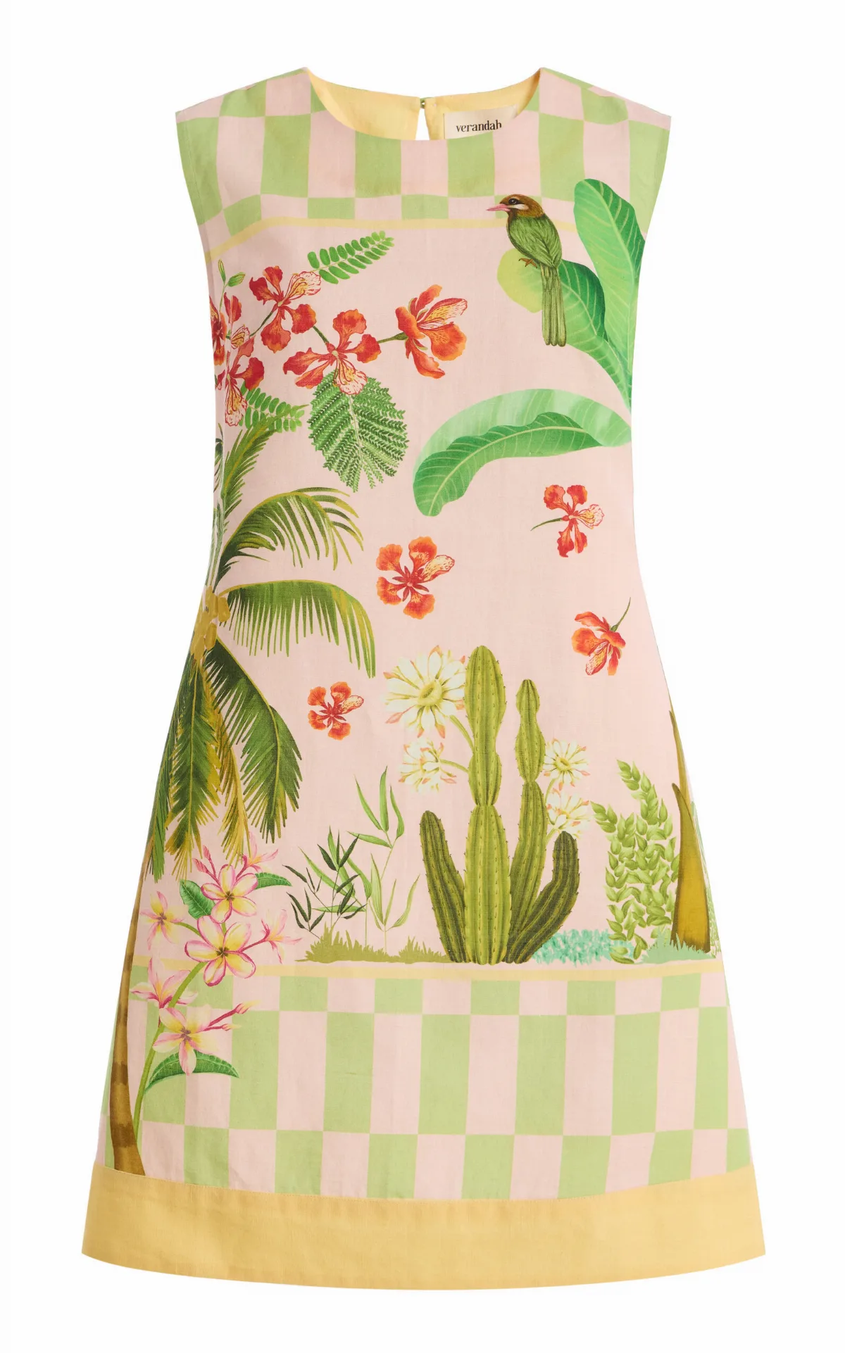 Cotton-Linen Mini Shift Dress by VERANDAH