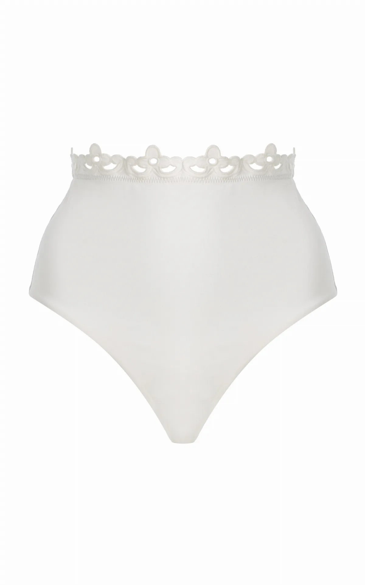 Leila Eyelet High-Waisted Bikini Bottom by Sea