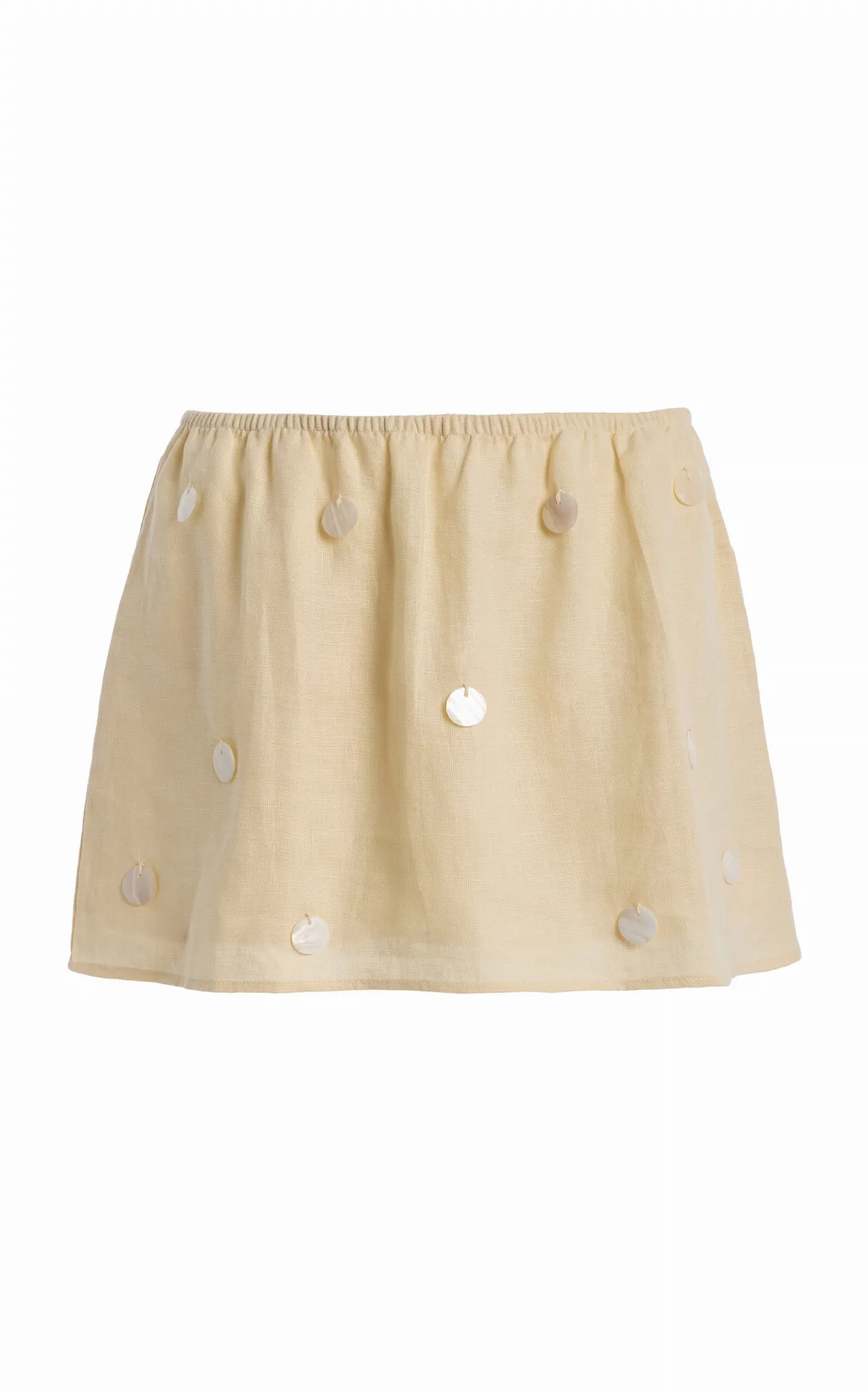 Oceane Embellished Linen Mini Skirt by ELCE