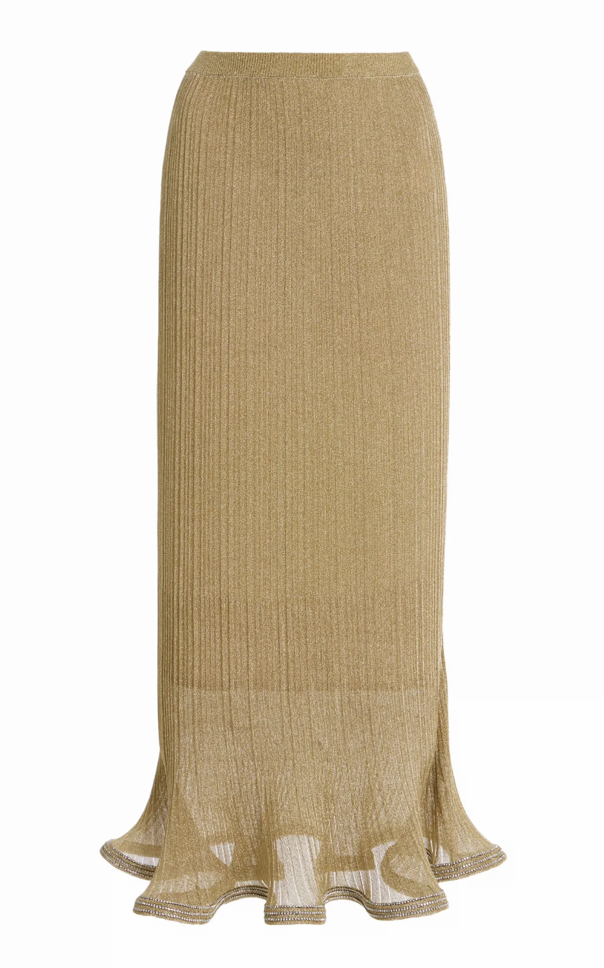 Brighton Metallic Plisse Midi Skirt by SIMKHAI