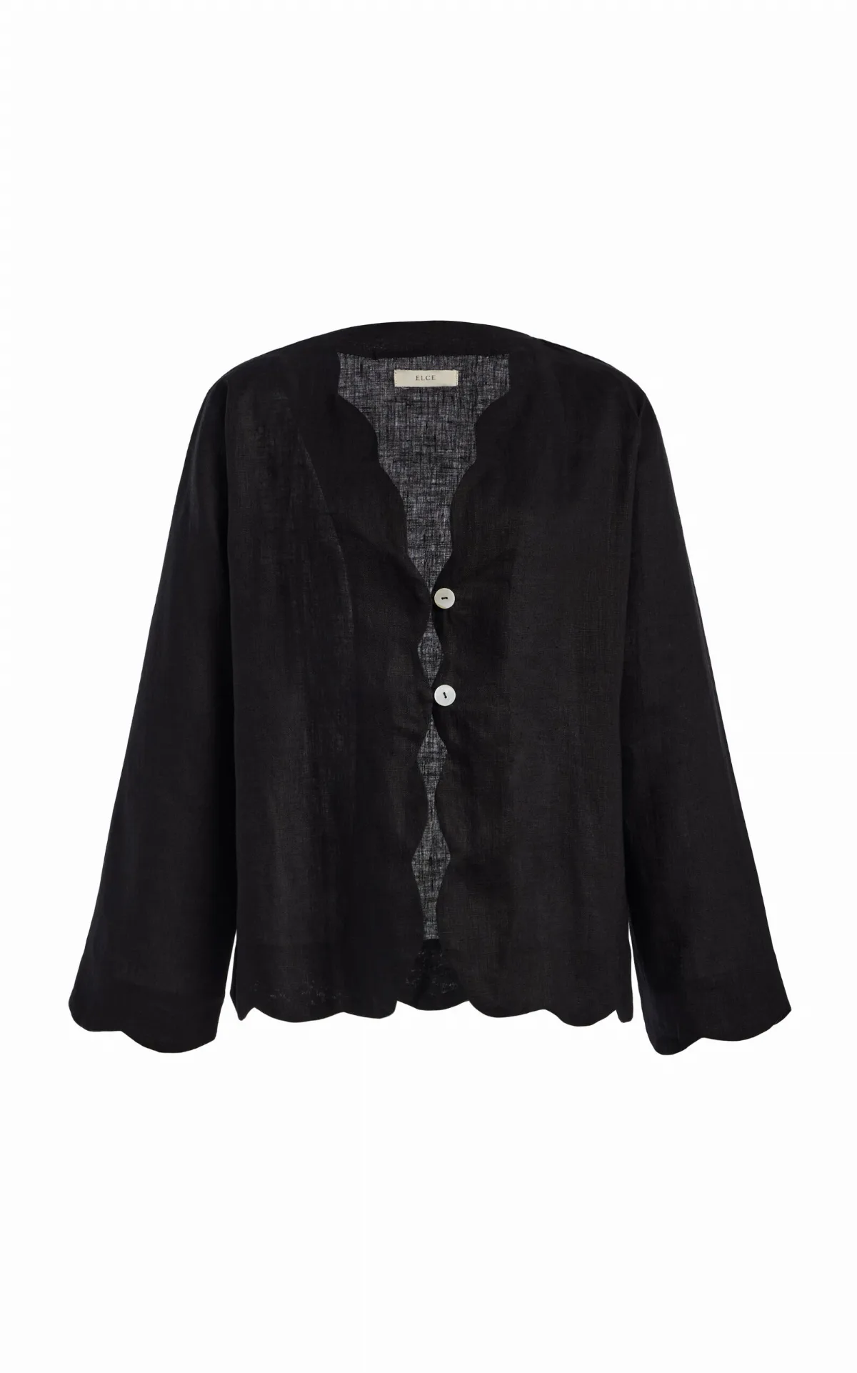 Kai Scalloped Linen Shirt by ELCE
