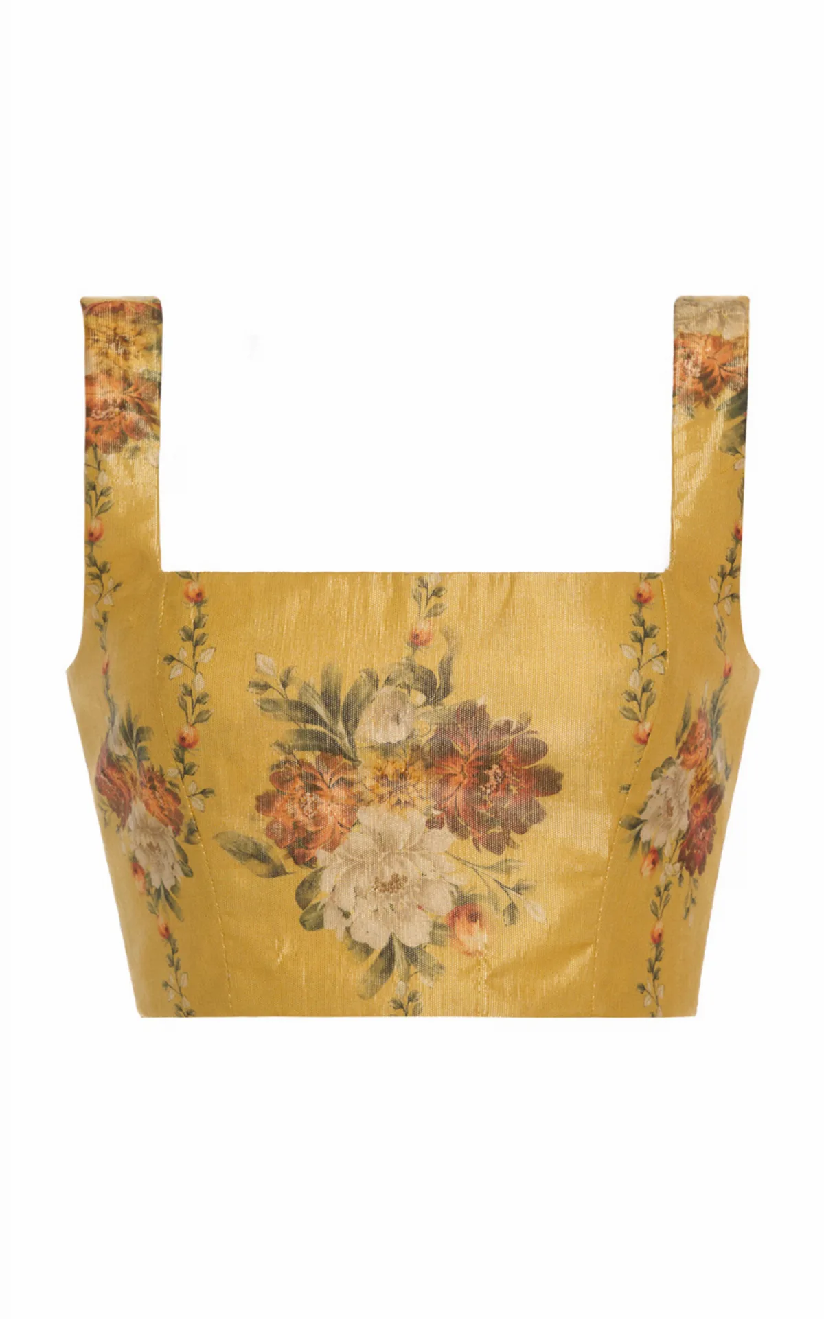 Amanda Floral Taffeta Cropped Top by Agua by Agua Bendita