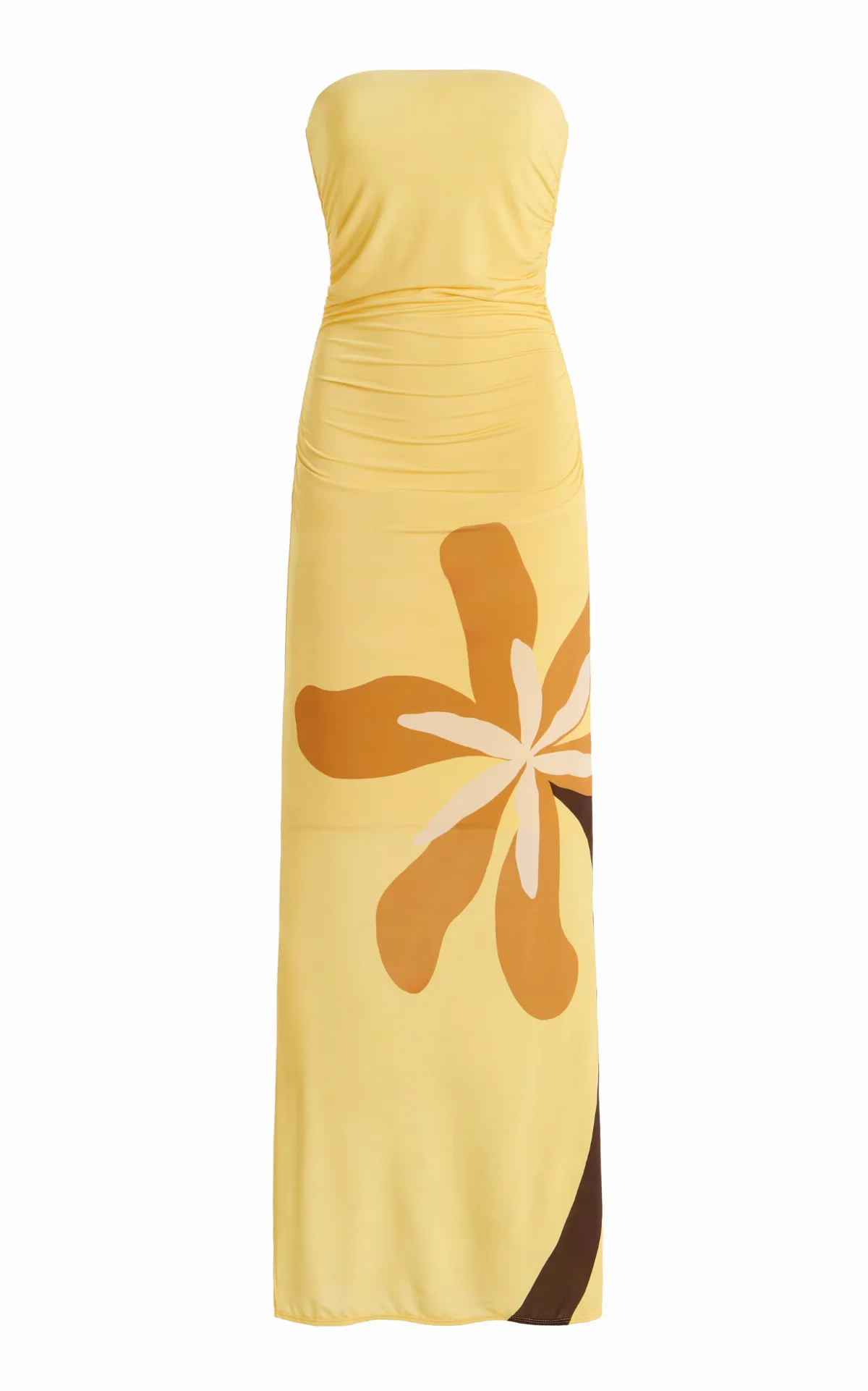 Daphne Strapless Printed Jersey Maxi Dress by Cala de la Cruz