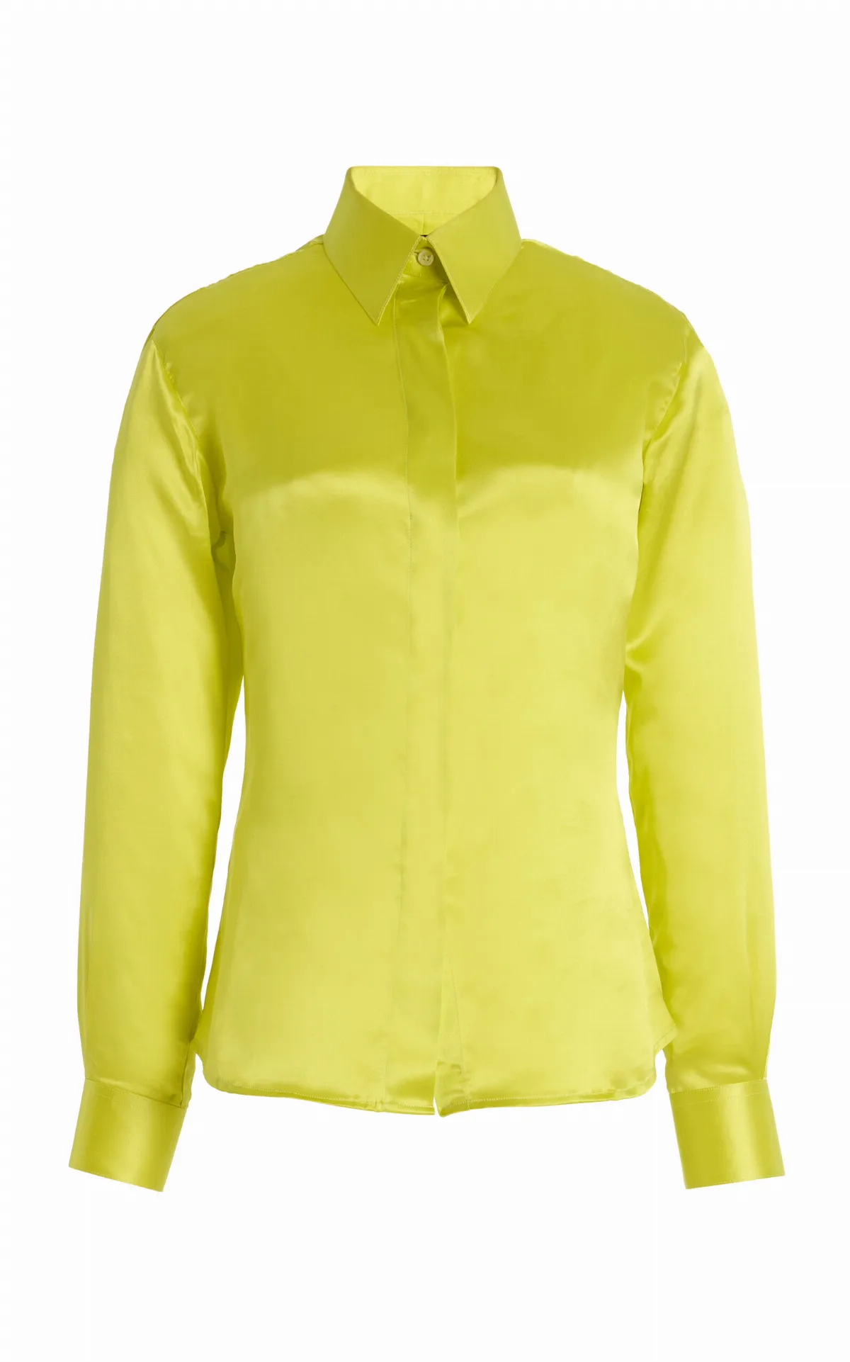 Silk-Crepe Button Down Blouse
