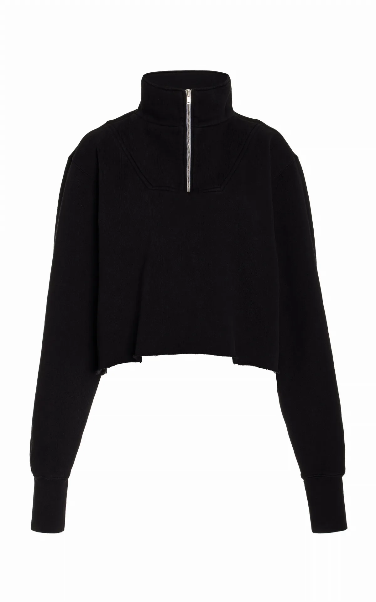 Hayley Cropped Half Zip Cotton Sweatshirt by Les Tien